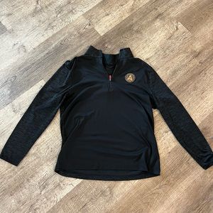 Atlanta United Quarter Zip Pullover Jacket large Gray MLS Stretch Fanatics